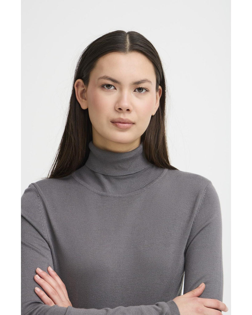 Mafa Rollneck - Gray Pinstripe – timeless women’s fashion from C&K, an independent lifestyle store in Settle, North Yorkshire.