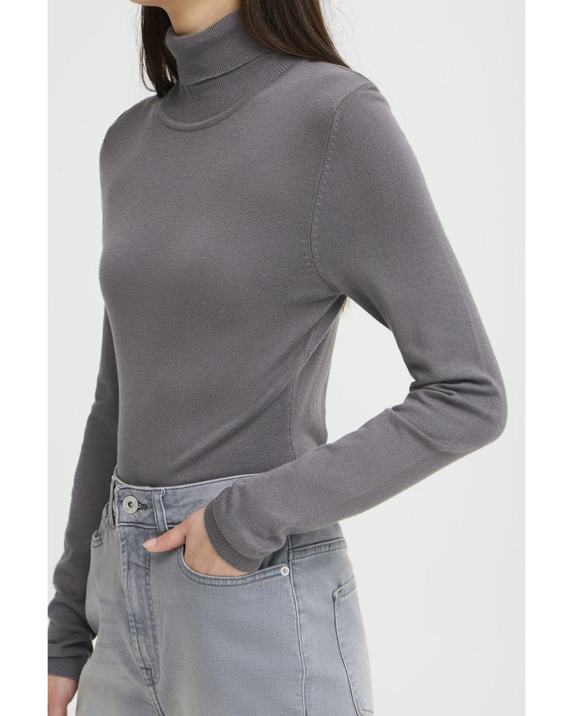 Mafa Rollneck - Gray Pinstripe – timeless women’s fashion from C&K, an independent lifestyle store in Settle, North Yorkshire.