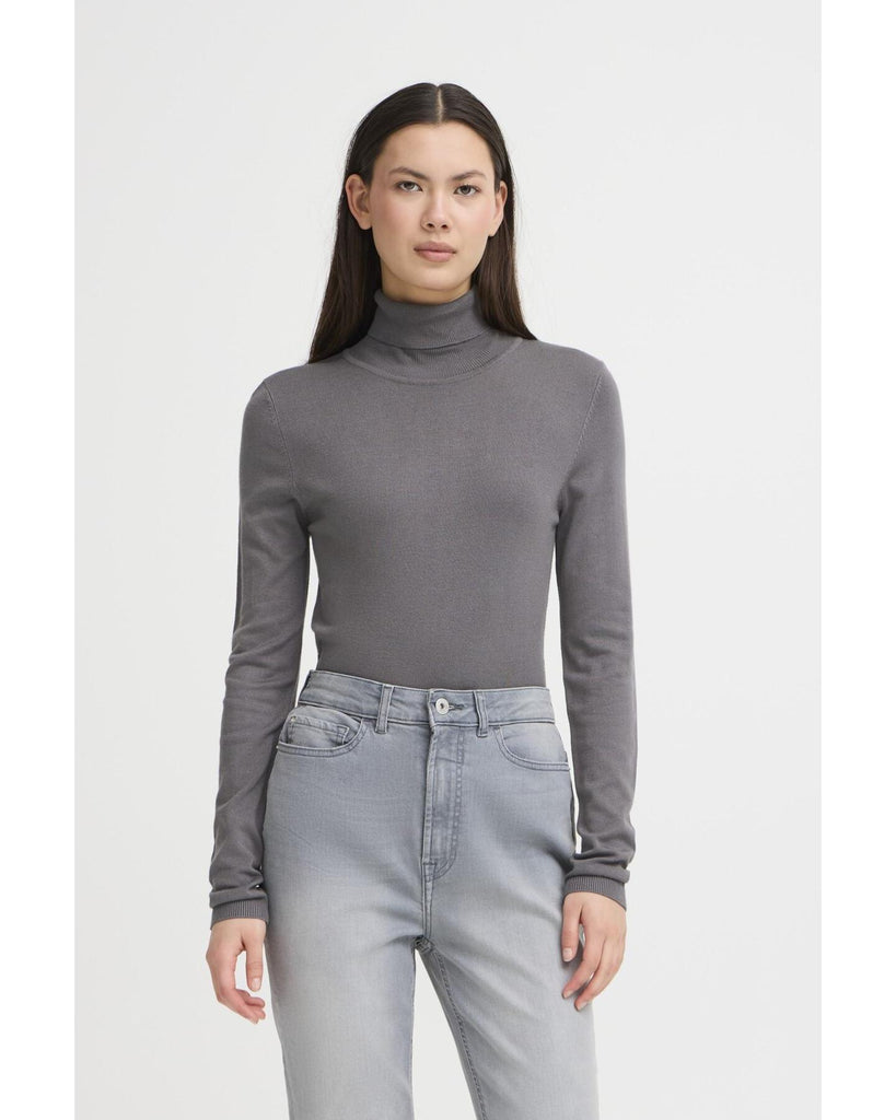 Mafa Rollneck - Gray Pinstripe – timeless women’s fashion from C&K, an independent lifestyle store in Settle, North Yorkshire.