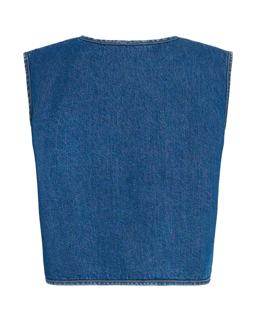 Pellie Waistcoat - Medium Blue – timeless women’s fashion from C&K, an independent lifestyle store in Settle, North Yorkshire.