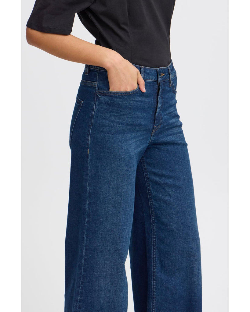 Twiggy Wide Jeans Dark Blue – timeless women’s fashion from C&K, an independent lifestyle store in Settle, North Yorkshire.