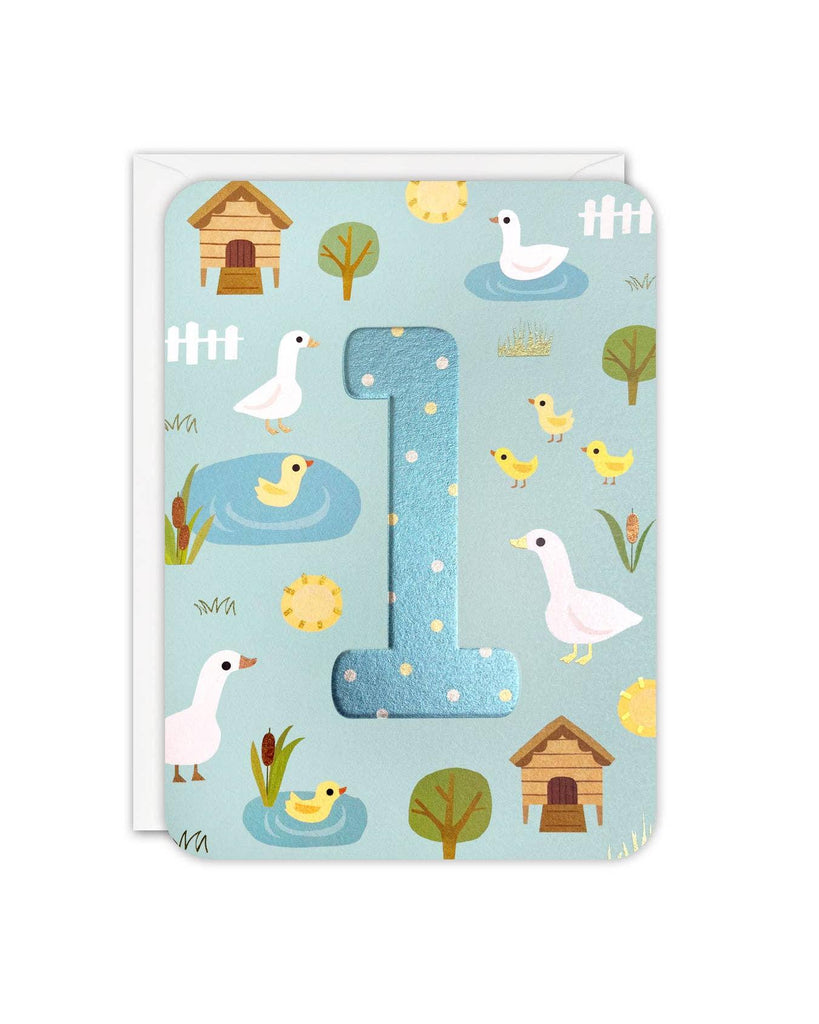 Age 1 Ducks Sprouts Card – beautiful greeting card from C&K, an independent lifestyle store in Settle.