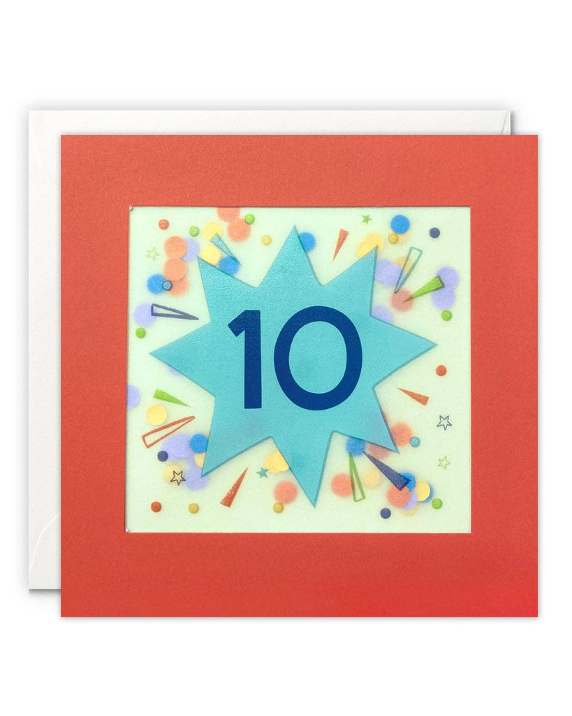 Age 10 Star Paper Shakies Card – beautiful greeting card from C&K, an independent lifestyle store in Settle.