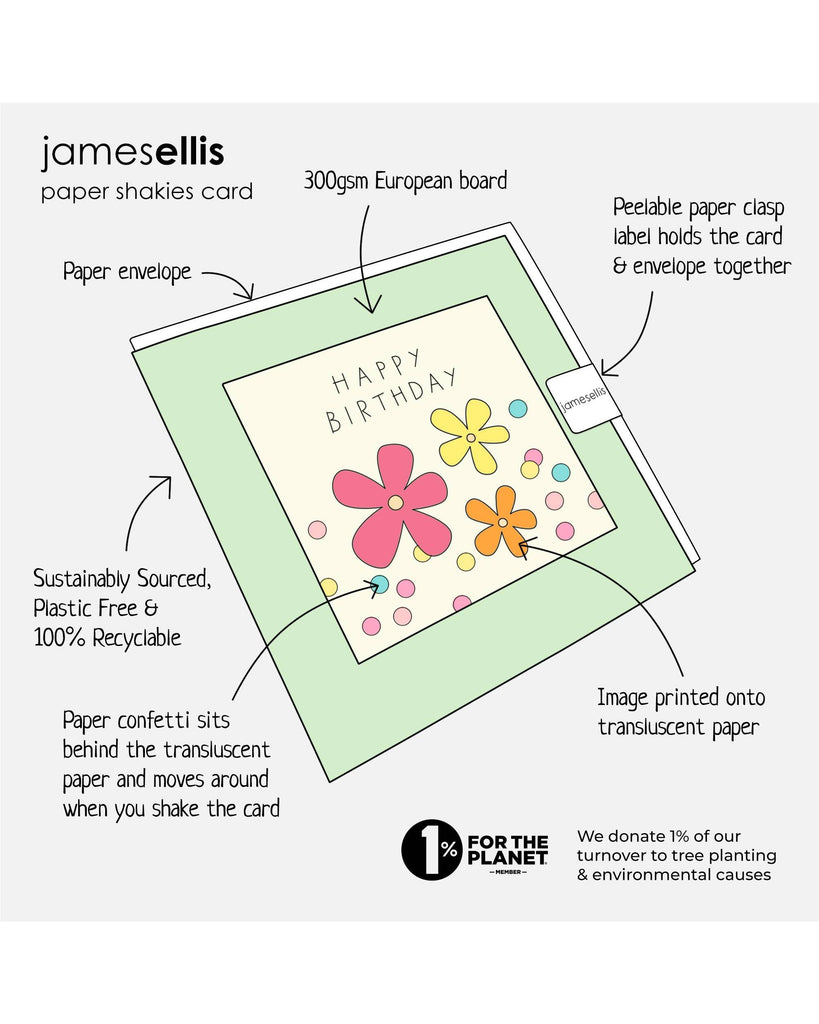 Age 16 Star Paper Shakies Card – beautiful greeting card from C&K, an independent lifestyle store in Settle.