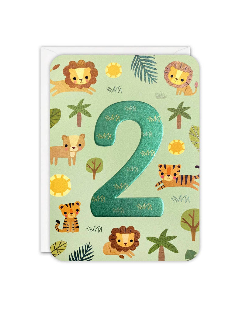 Age 2 Lions and Tigers Sprouts Card – beautiful greeting card from C&K, an independent lifestyle store in Settle.