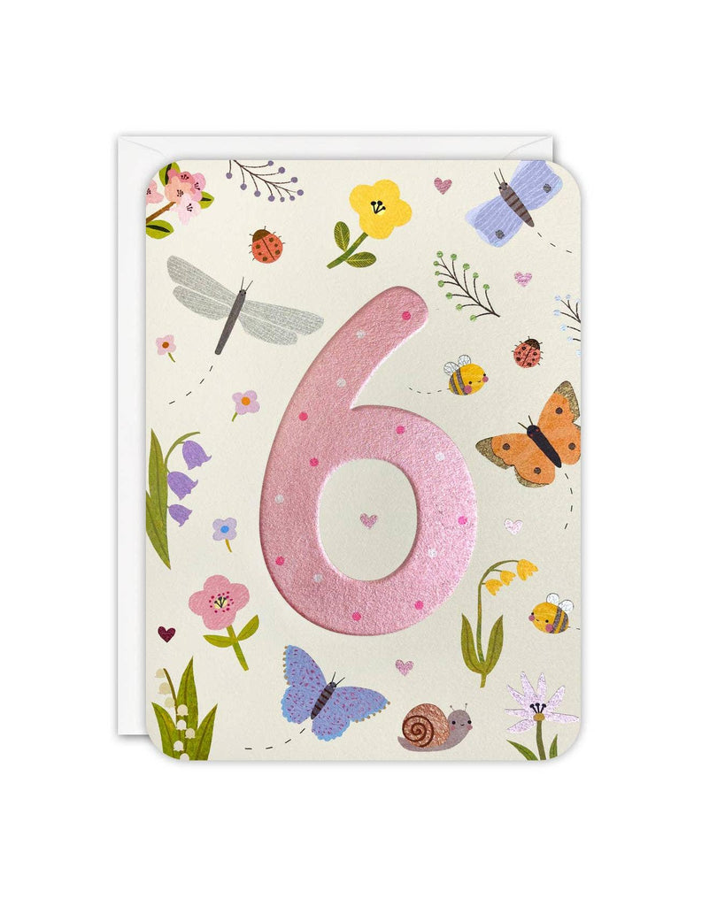 Age 6 Butterflies Sprouts Card – beautiful greeting card from C&K, an independent lifestyle store in Settle.