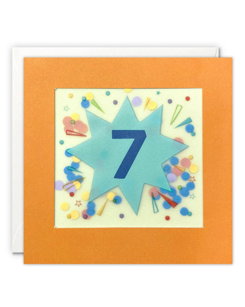Age 7 Star Paper Shakies Card – beautiful greeting card from C&K, an independent lifestyle store in Settle.