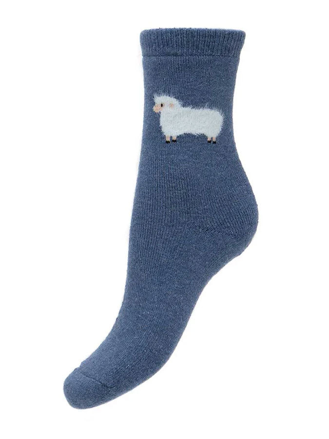Blue Wool Blend Socks with Fluffy Sheep – stylish accessories from C&K, an independent lifestyle store in Settle, North Yorkshire.