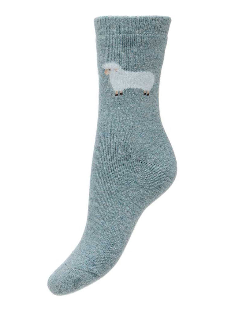 Light Blue Wool Blend Socks With Fluffy Sheep – stylish accessories from C&K, an independent lifestyle store in Settle, North Yorkshire.