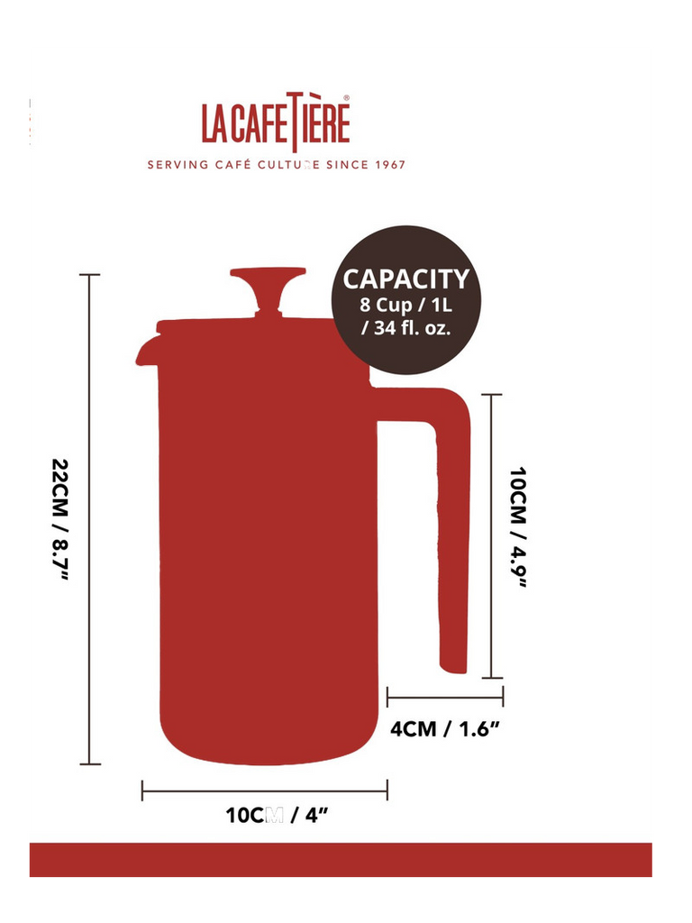 Pisa 8 Cup Cafetière Green Wood Handle – quality kitchenware & dining essentials by C&K, an independent lifestyle store in Settle.