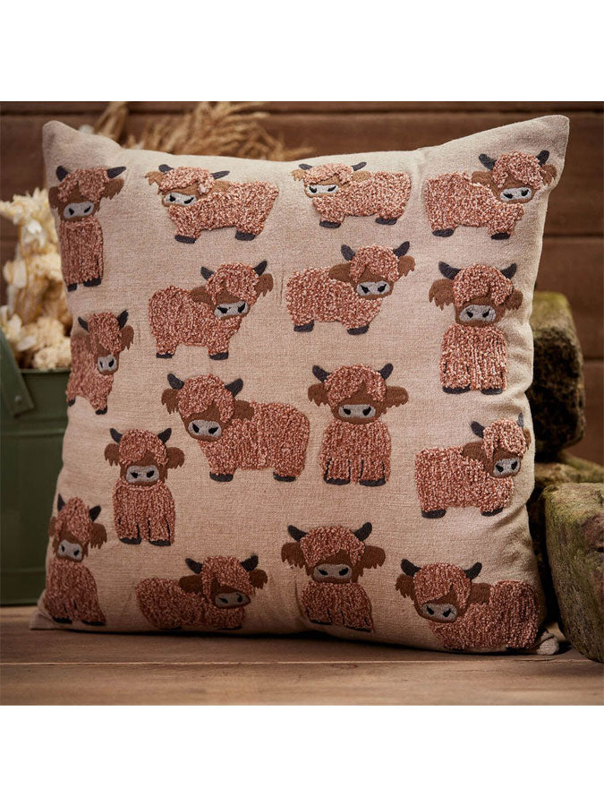 Highland Cow Cushion – thoughtful gifts and beautiful finds from C&K, an independent lifestyle store in Settle.