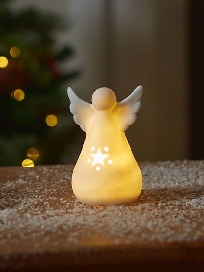 LED Ceramic Angel with Star Cutout – thoughtful gifts and beautiful finds from C&K, an independent lifestyle store in Settle.