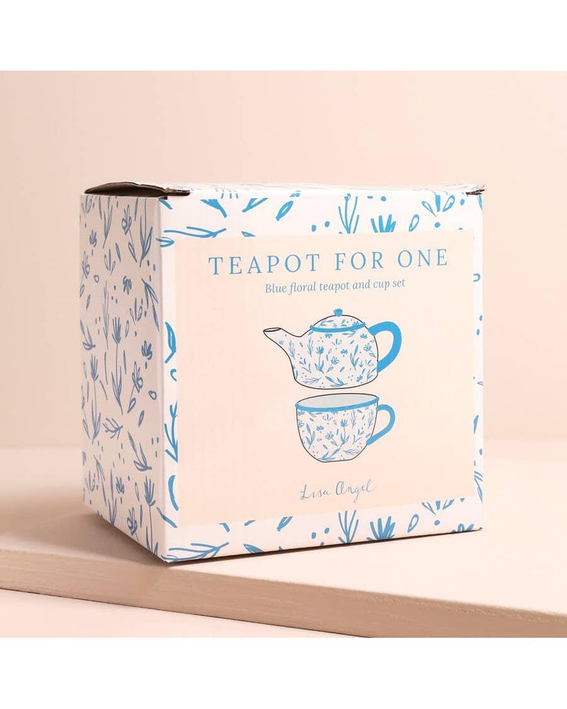 Blue Debossed Floral Teapot and Cup Set – thoughtful gifts and beautiful finds from C&K, an independent lifestyle store in Settle.