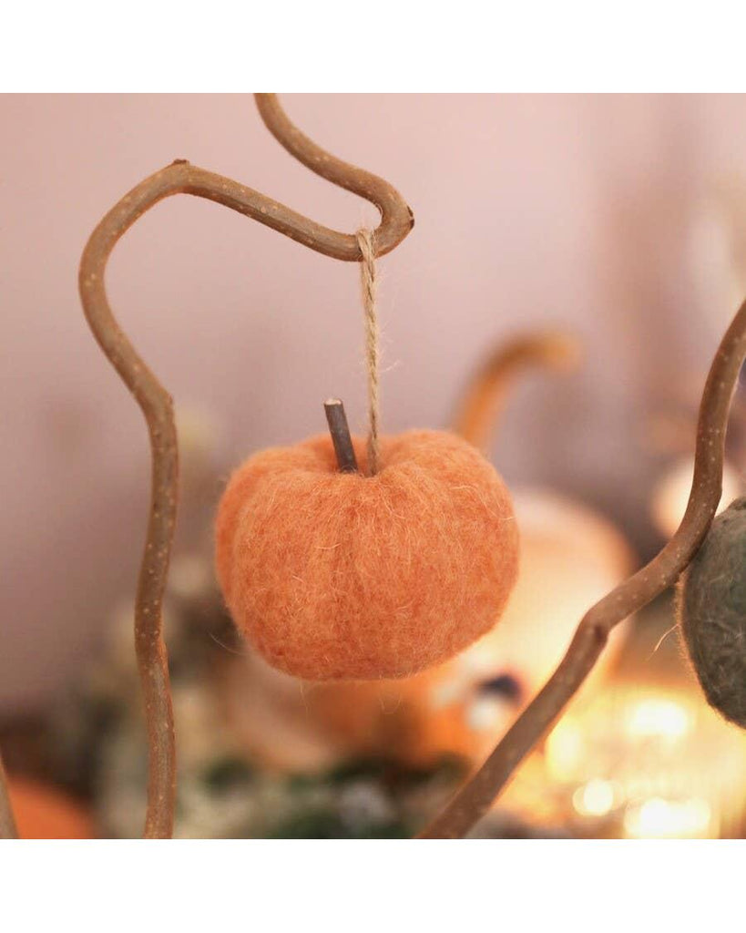 Felt Pumpkin Hanging Decoration: Orange – thoughtful gifts and beautiful finds from C&K, an independent lifestyle store in Settle.