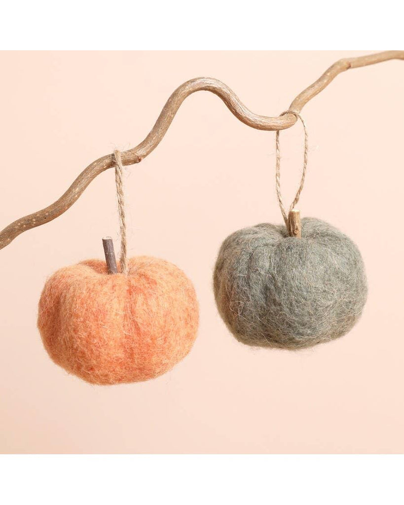 Felt Pumpkin Hanging Decoration: Orange – thoughtful gifts and beautiful finds from C&K, an independent lifestyle store in Settle.