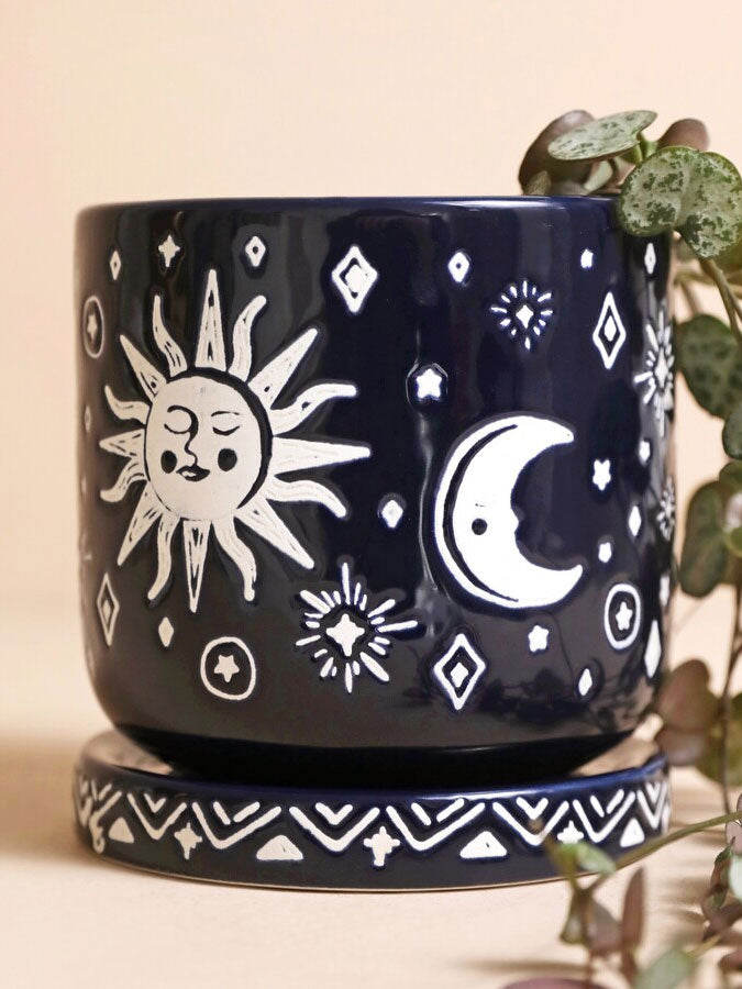 Midnight Blue Sun and Moon Planter – thoughtful gifts and beautiful finds from C&K, an independent lifestyle store in Settle.