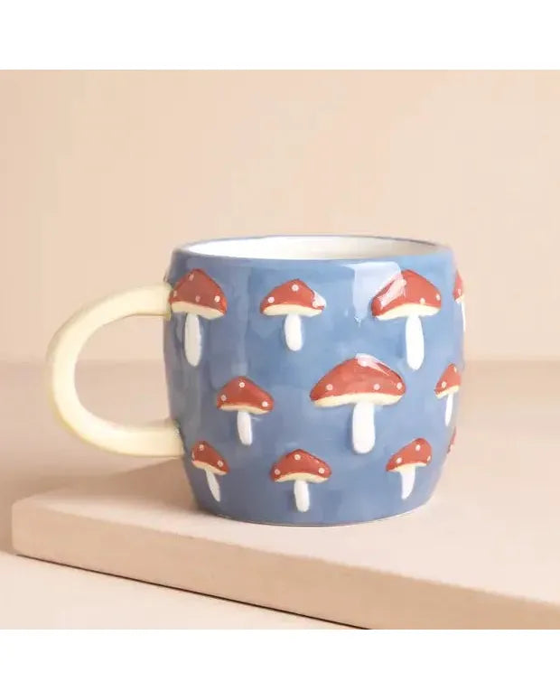 Textured Ceramic Blue Toadstool Mug – thoughtful gifts and beautiful finds from C&K, an independent lifestyle store in Settle.