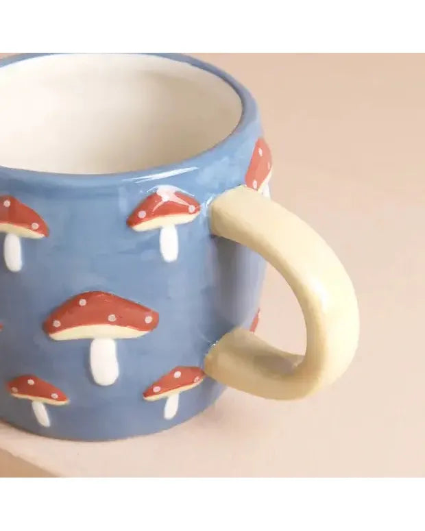 Textured Ceramic Blue Toadstool Mug – thoughtful gifts and beautiful finds from C&K, an independent lifestyle store in Settle.