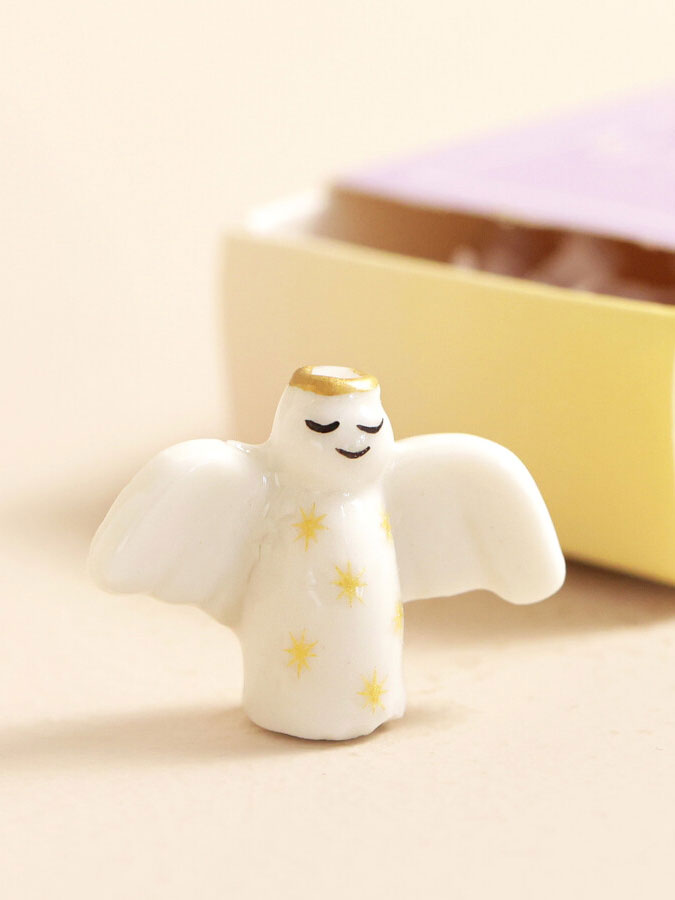 Tiny Matchbox Ceramic Token: Angel – thoughtful gifts and beautiful finds from C&K, an independent lifestyle store in Settle.