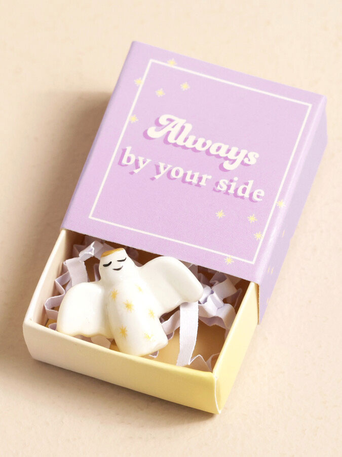 Tiny Matchbox Ceramic Token: Angel – thoughtful gifts and beautiful finds from C&K, an independent lifestyle store in Settle.