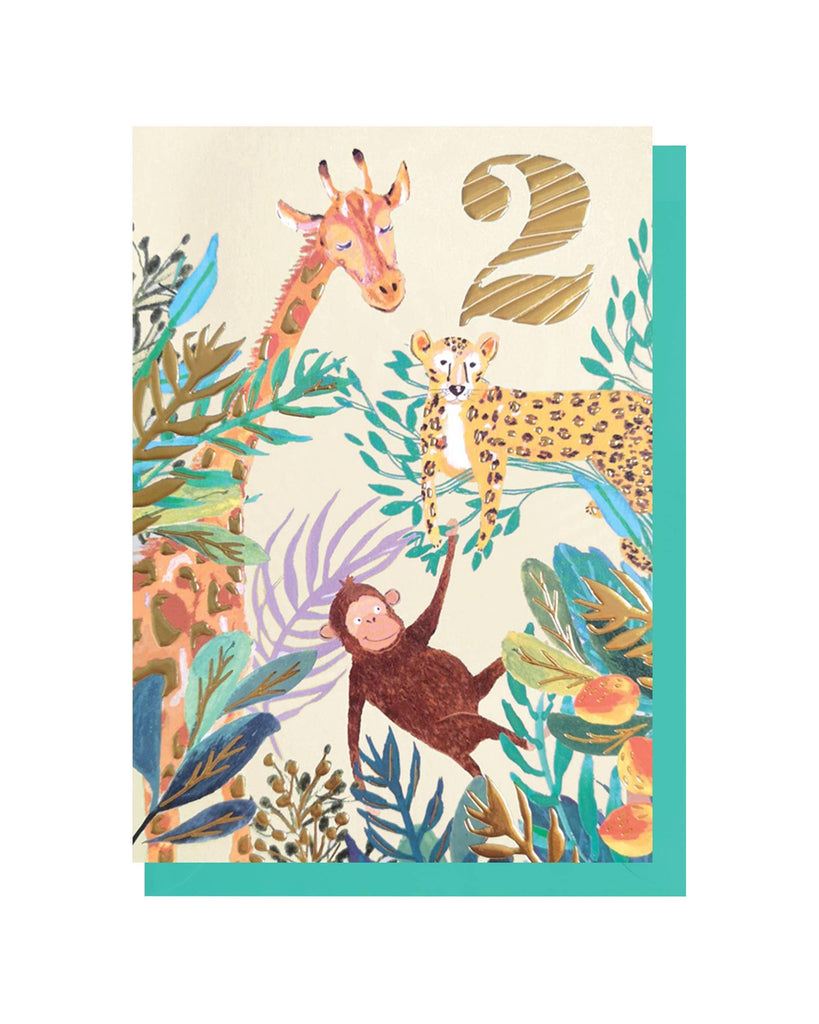 Age 2 Jungle Birthday Card – beautiful greeting card from C&K, an independent lifestyle store in Settle.