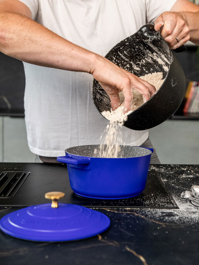 Electric Blue Casserole Dish 2.5l – quality kitchenware & dining essentials by C&K, an independent lifestyle store in Settle.