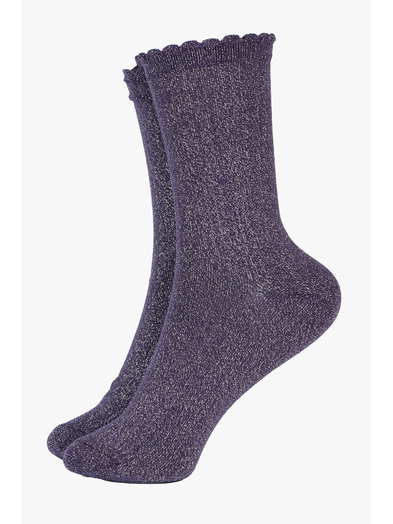 Women's Glitter Socks -Navy – stylish accessories from C&K, an independent lifestyle store in Settle, North Yorkshire.