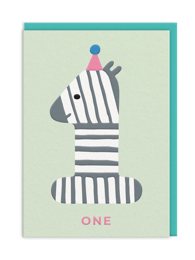 Age 1 Zebra – beautiful greeting card from C&K, an independent lifestyle store in Settle.