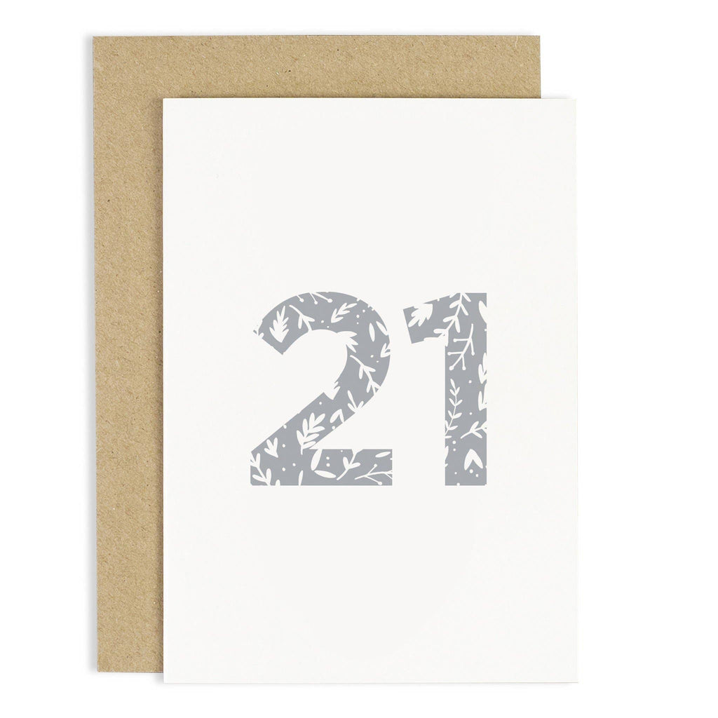 Floral 21st Birthday Card – beautiful greeting card from C&K, an independent lifestyle store in Settle.