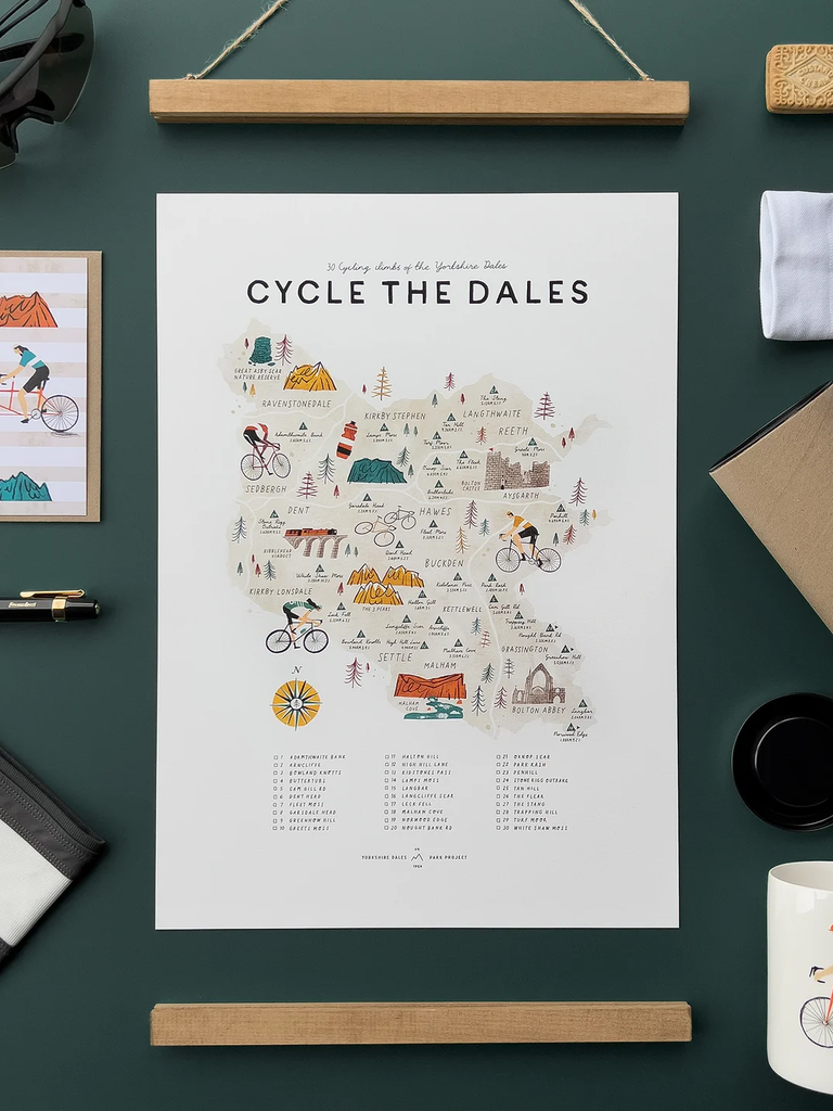 Cycle The Dales Poster With Hanger – thoughtful gifts and beautiful finds from C&K, an independent lifestyle store in Settle.