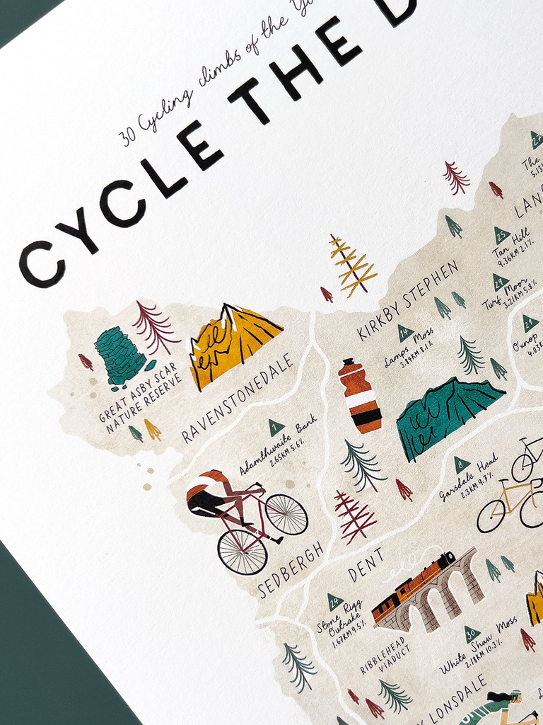 Cycle The Dales Poster With Hanger – thoughtful gifts and beautiful finds from C&K, an independent lifestyle store in Settle.