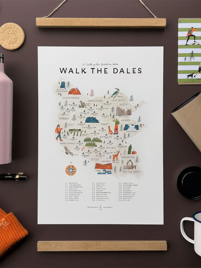 Walk the Dales poster With Hanger – thoughtful gifts and beautiful finds from C&K, an independent lifestyle store in Settle.