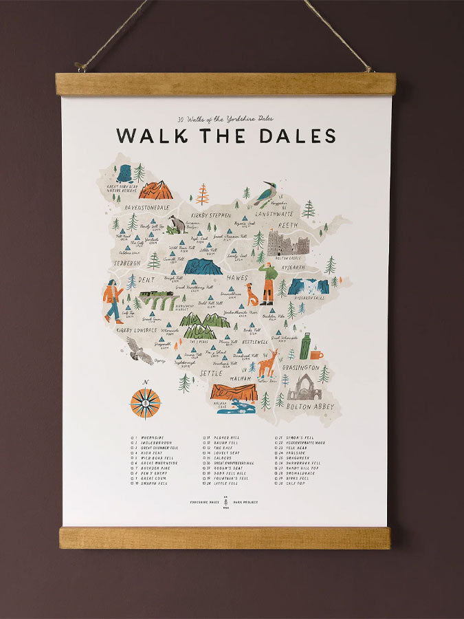 Walk the Dales poster With Hanger – thoughtful gifts and beautiful finds from C&K, an independent lifestyle store in Settle.