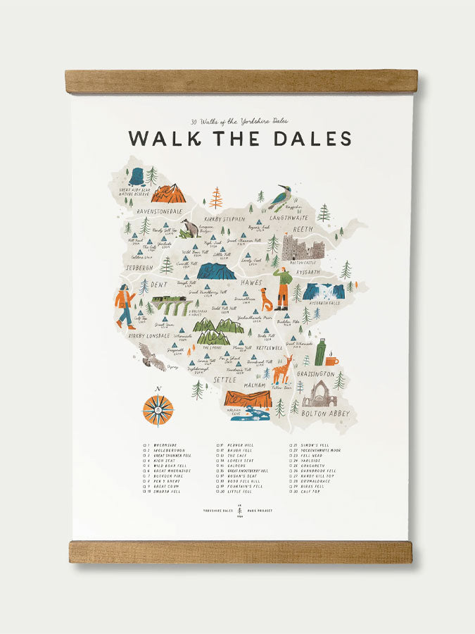 Walk the Dales poster With Hanger – thoughtful gifts and beautiful finds from C&K, an independent lifestyle store in Settle.