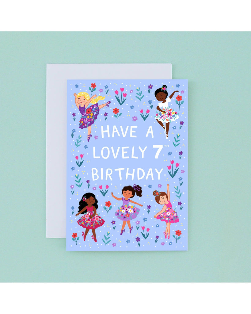 Ballerina 7th Birthday Card, Age Birthday Card For Girls – beautiful greeting card from C&K, an independent lifestyle store in Settle.