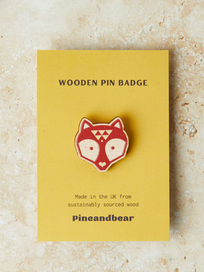 Wooden Pin Badge - Fox – thoughtful gifts and beautiful finds from C&K, an independent lifestyle store in Settle.