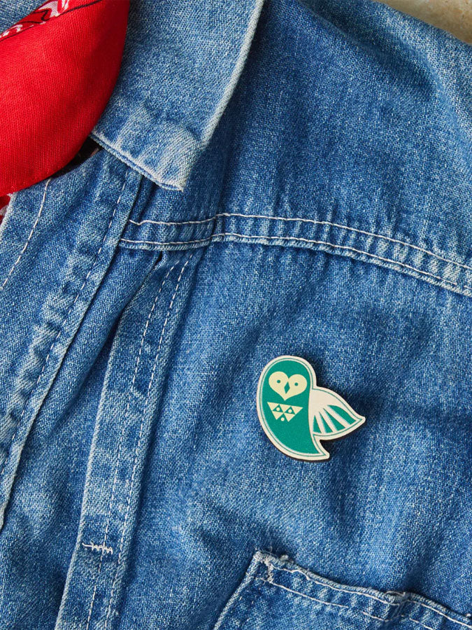 Wooden Pin Badge - Owl – thoughtful gifts and beautiful finds from C&K, an independent lifestyle store in Settle.