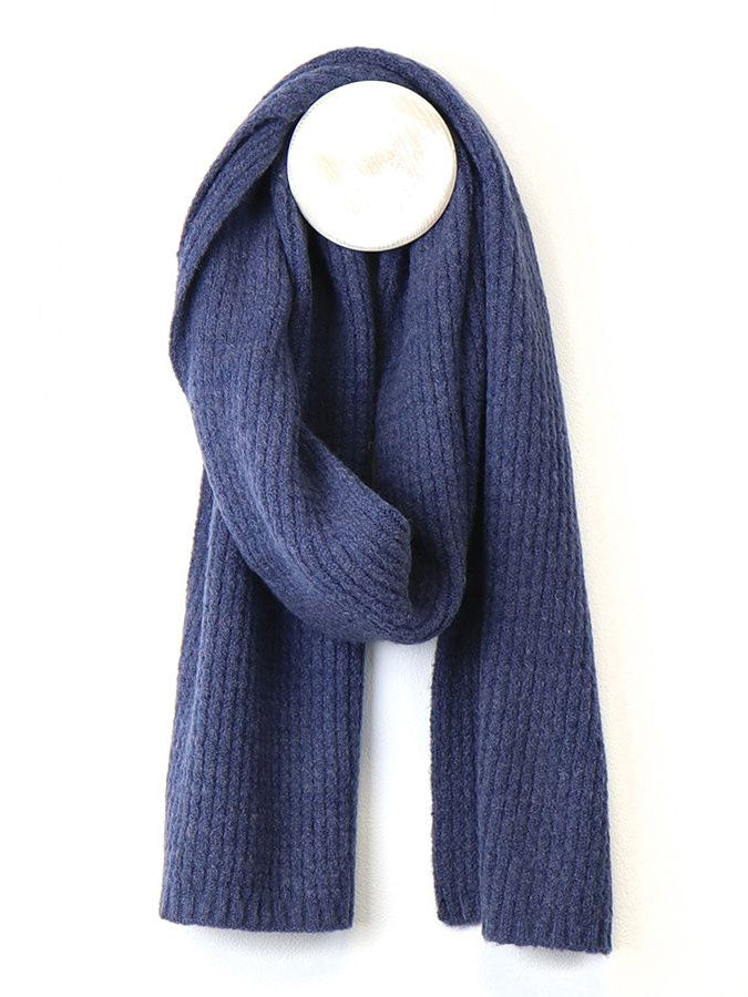 Dark Denim Mini Cable Knit Scarf – stylish accessories from C&K, an independent lifestyle store in Settle, North Yorkshire.