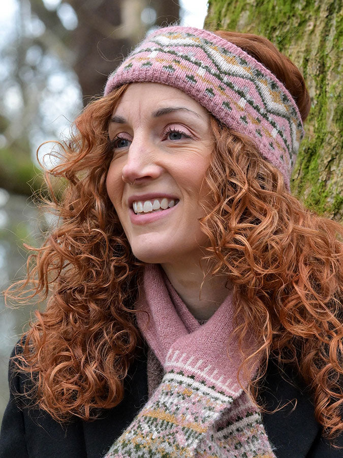 Dusky Pink/Green Mix Cosy Headband – stylish accessories from C&K, an independent lifestyle store in Settle, North Yorkshire.