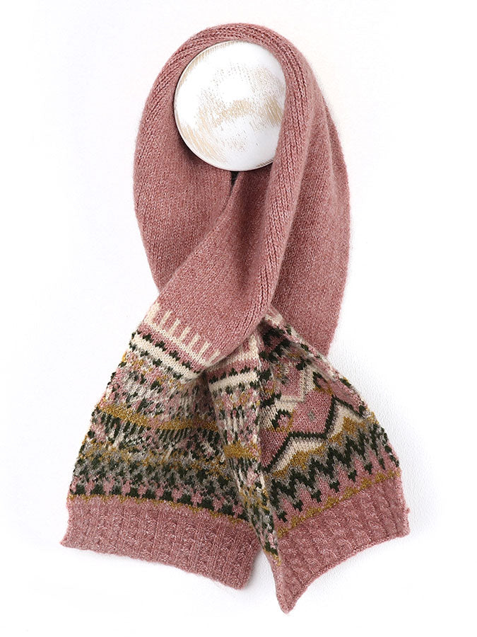 Dusky Pink/Green Mix Pull Thru Scarf – stylish accessories from C&K, an independent lifestyle store in Settle, North Yorkshire.
