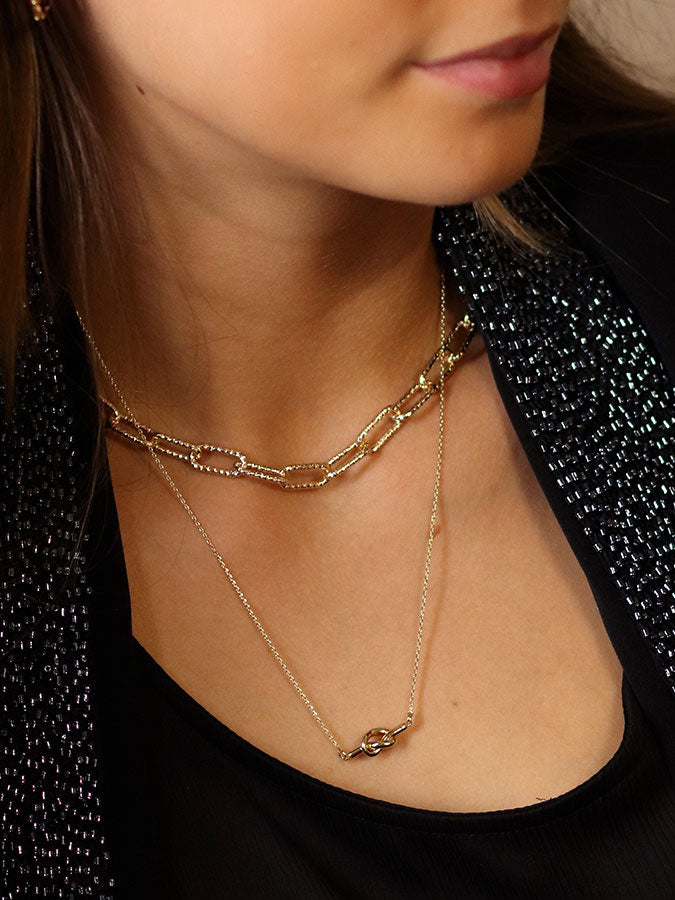 Faux Gold Plated Dainty Knot Necklace – stylish accessories from C&K, an independent lifestyle store in Settle, North Yorkshire.