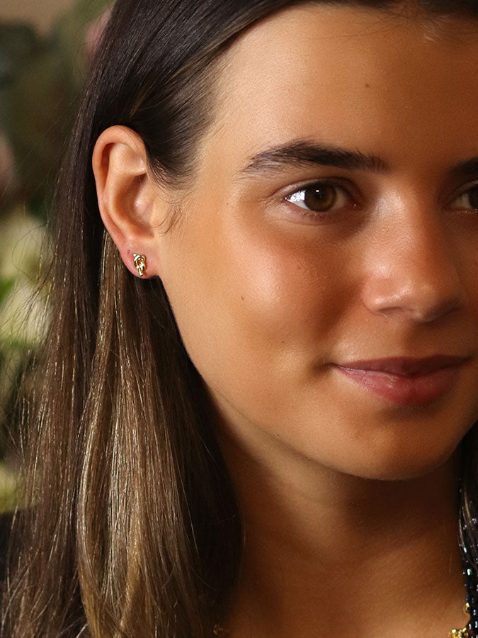 Faux Gold Plated Tiny Knot Stud Earrings – stylish accessories from C&K, an independent lifestyle store in Settle, North Yorkshire.