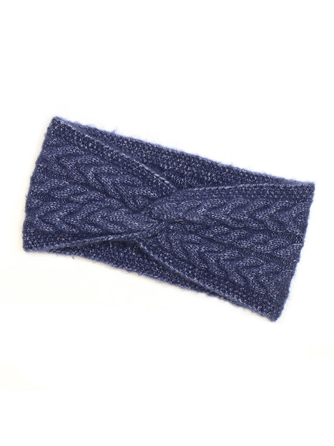 Navy Herringbone Cosy Twist Headband – stylish accessories from C&K, an independent lifestyle store in Settle, North Yorkshire.