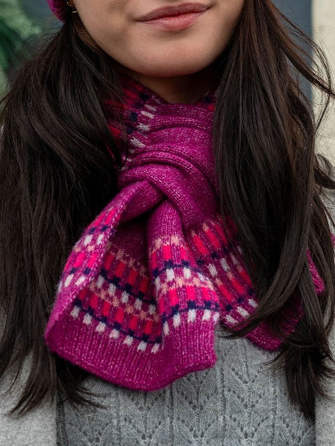 Purple/Fuchsia Firework Pull Through Scarf – stylish accessories from C&K, an independent lifestyle store in Settle, North Yorkshire.
