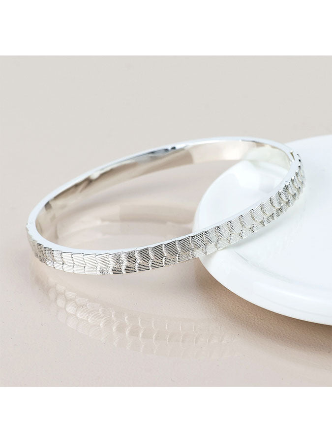 Silver Plated Scalloped Embossed Bangle – stylish accessories from C&K, an independent lifestyle store in Settle, North Yorkshire.