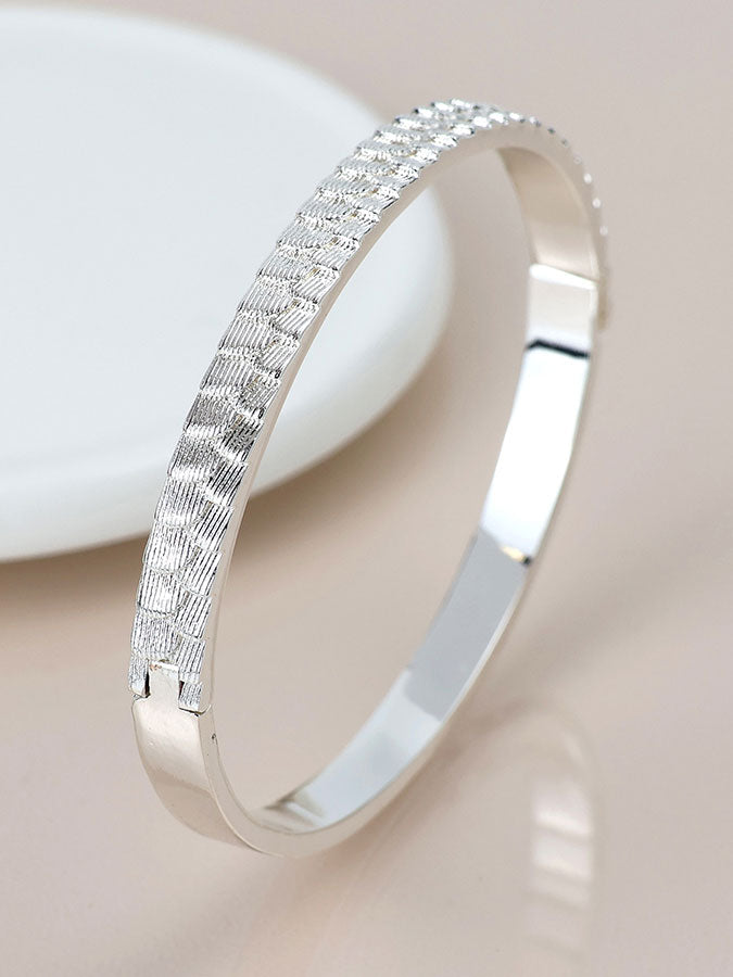 Silver Plated Scalloped Embossed Bangle – stylish accessories from C&K, an independent lifestyle store in Settle, North Yorkshire.