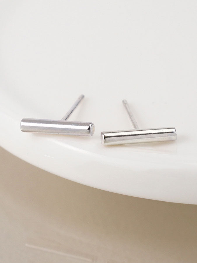 Silver Plated Simple Bar Stud Earrings – stylish accessories from C&K, an independent lifestyle store in Settle, North Yorkshire.