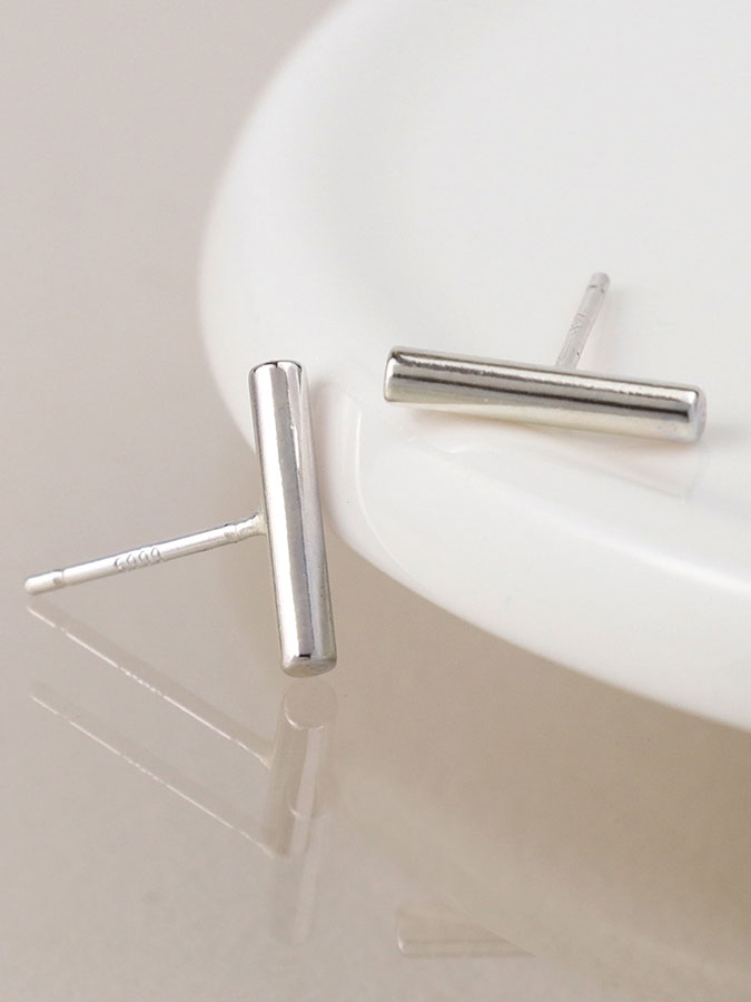 Silver Plated Simple Bar Stud Earrings – stylish accessories from C&K, an independent lifestyle store in Settle, North Yorkshire.