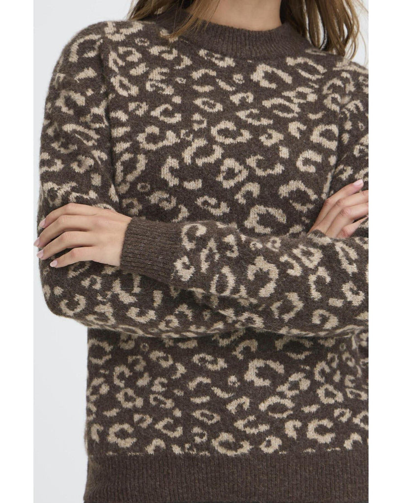Artha Oneck Pullover - Brown Animal Print – timeless women’s fashion from C&K, an independent lifestyle store in Settle, North Yorkshire.