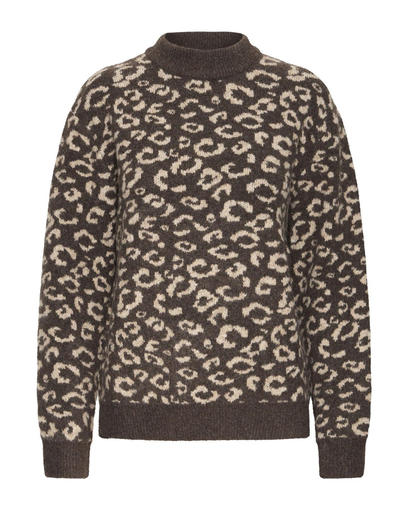 Artha Oneck Pullover - Brown Animal Print – timeless women’s fashion from C&K, an independent lifestyle store in Settle, North Yorkshire.
